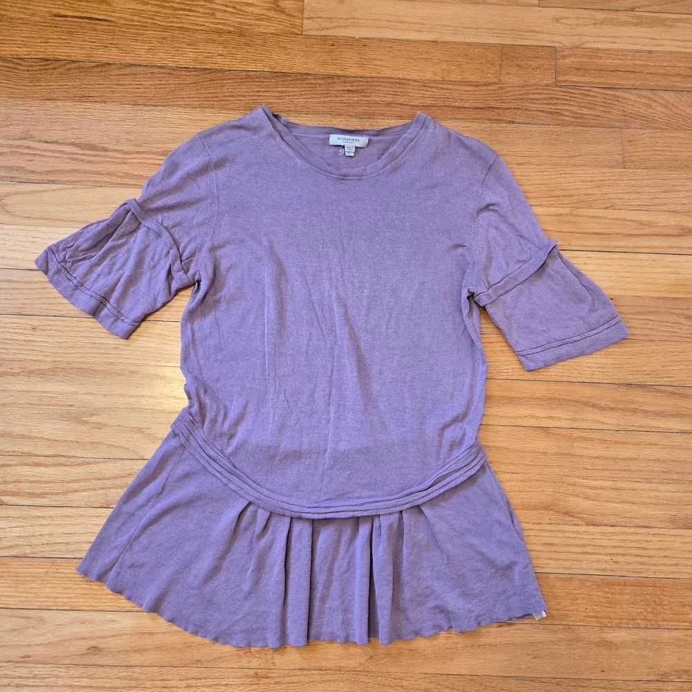 Burberry London Babydoll Top Lilac Silk Knit Coquette Cottagecore L